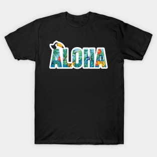 Aloha Hawaii Flower Spirit Bright Colorful Toucan Gift T-Shirt